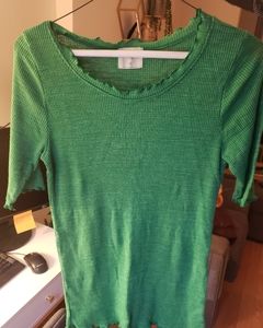 Kelly Green Ribbed Knit Tee